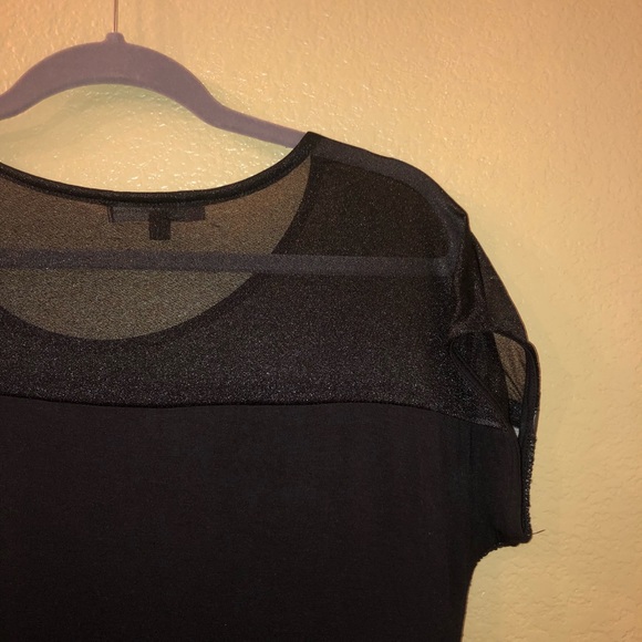 Black Trendy Vegan Leather Multi Textile Top - Picture 4 of 4